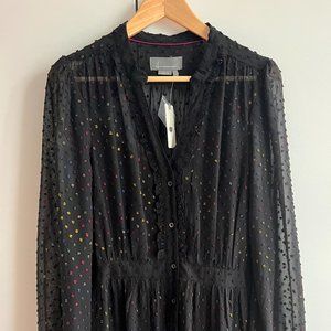 Black motif midi dress